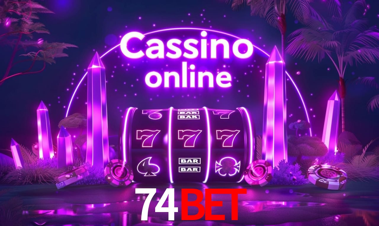 Imagem promocional da 74bet mostrando a plataforma e suas vantagens